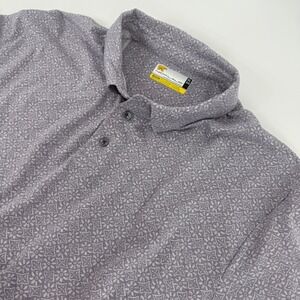 Nicklaus EcoChoice Golf Polo Shirt XL Lavender Gray Geometric Floral UPF 50 New